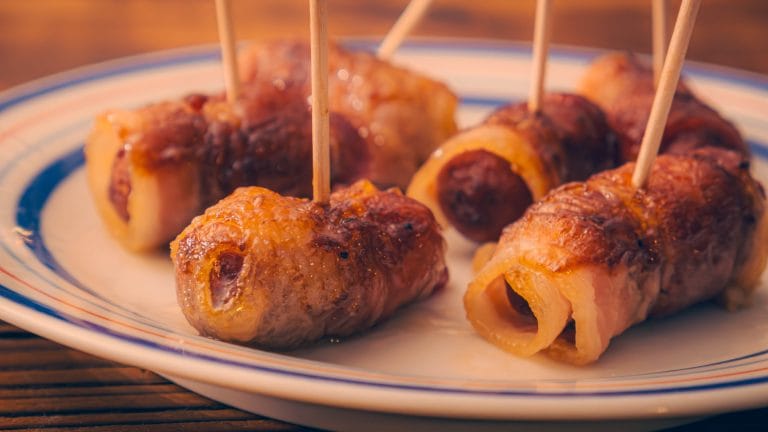Bacon-Wrapped Brown Sugar Mini Sausages